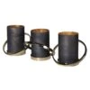 Charred Coal Triple Hurrican Candle Holders
