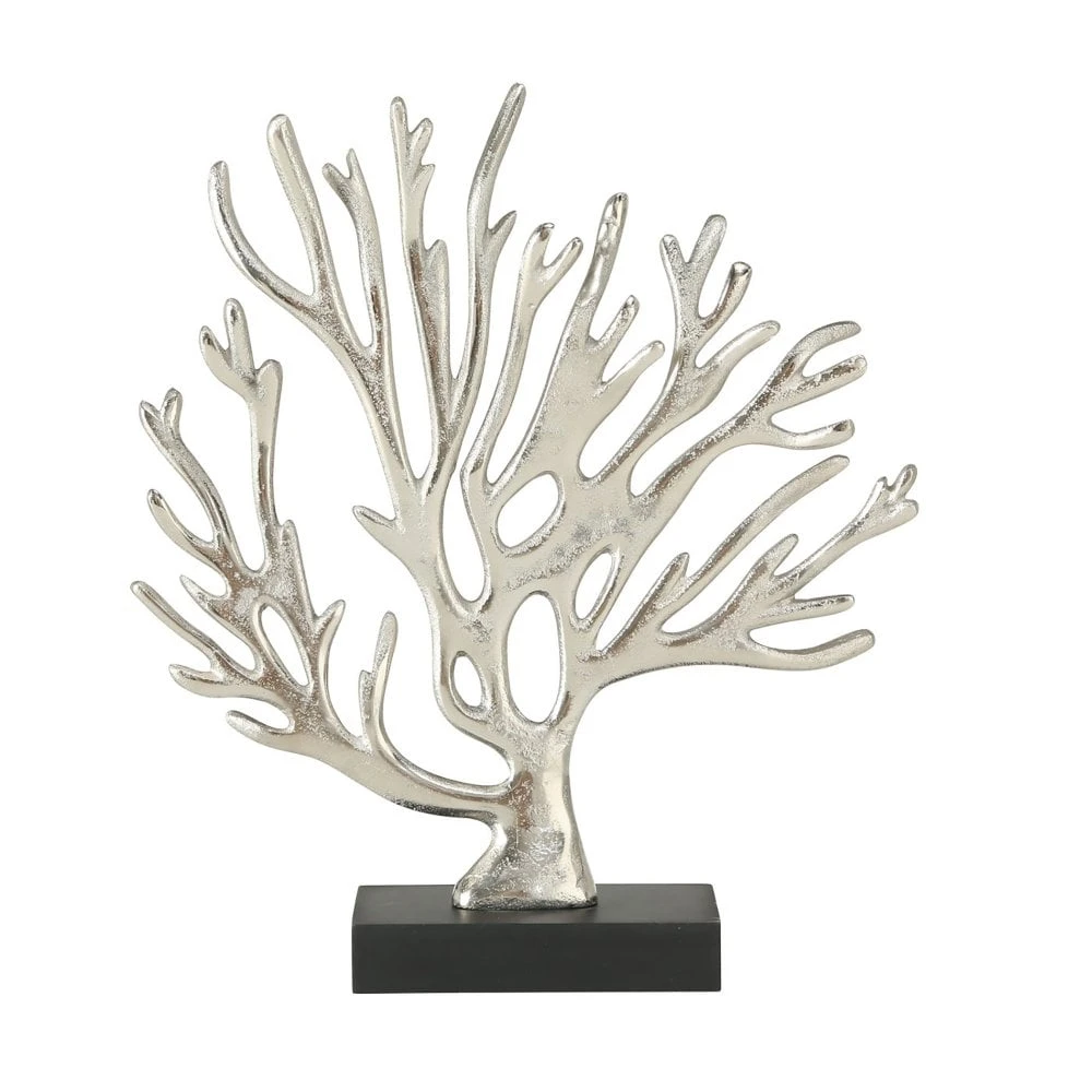 Coral Ornament Black & Silver - Set Of 2 - Image 3