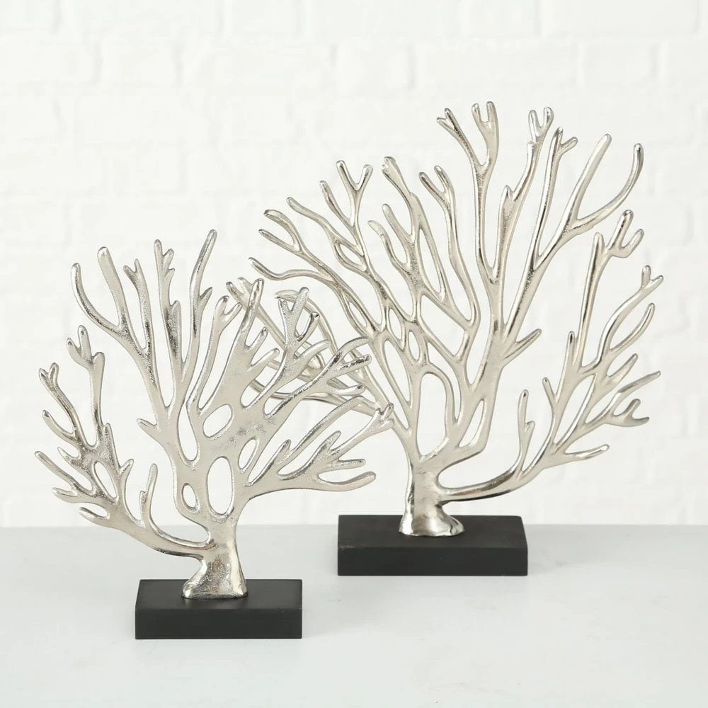 Coral Ornament Black & Silver - Set Of 2 - Image 4