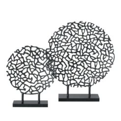 Decorative Circular Mesh Ornament - Set Of 2