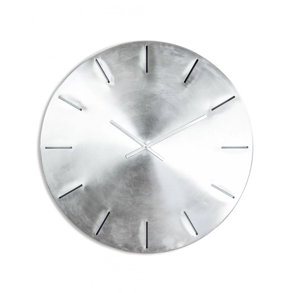 Extra Large Brushed Steel Metal Wall Clock