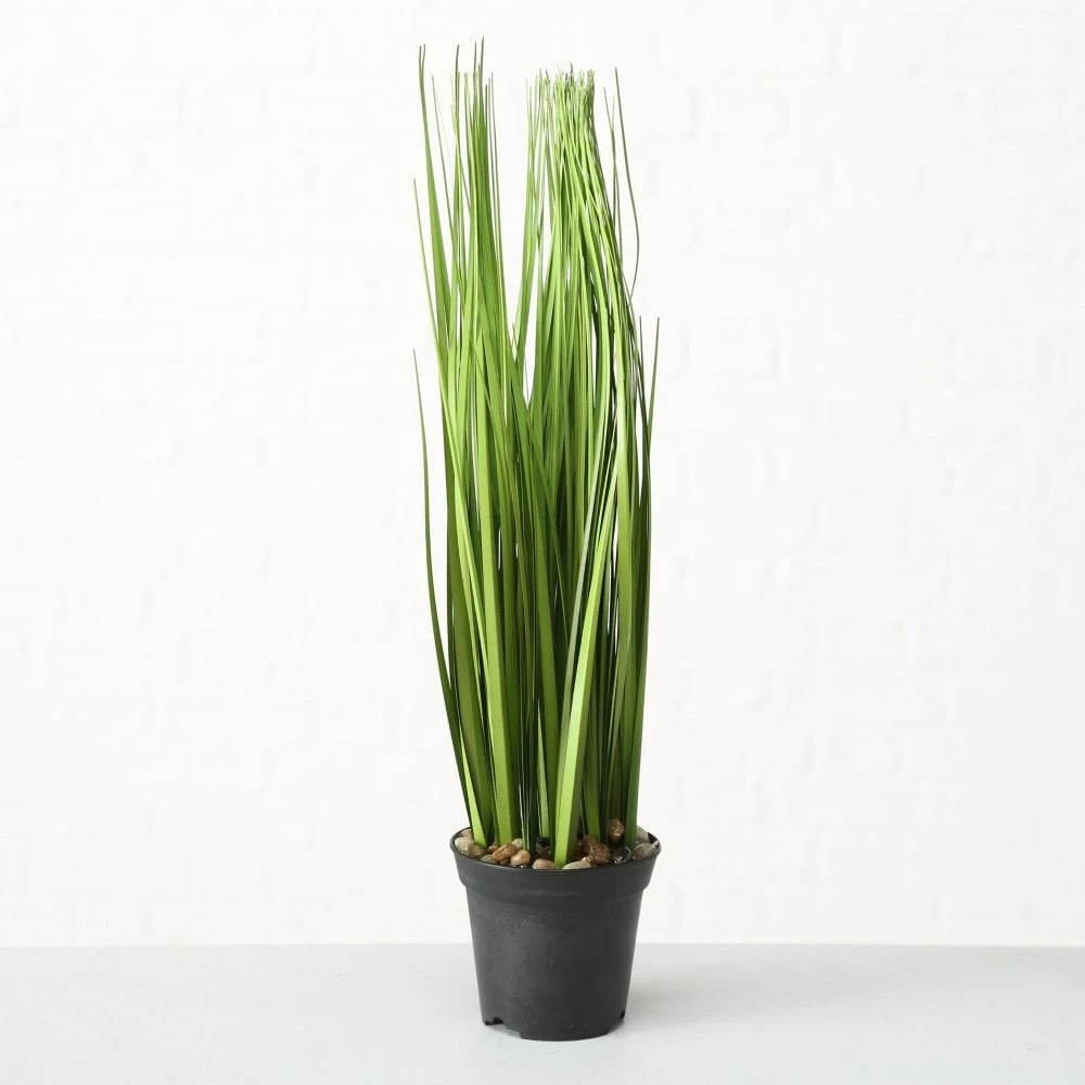 Faux Grass Plant In Pot - Set Of 2 - Image 3