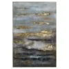 HI Large Abstract Grey And Gold Glass Image With Gold Frame