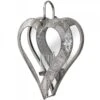 HI Large Antique Silver Heart Tealight Holder