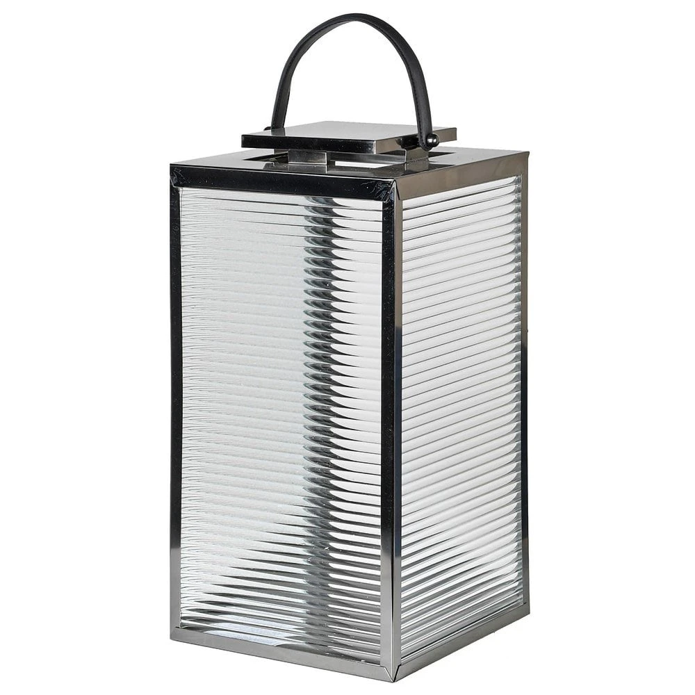 Ribbed Glass Lantern - Medium