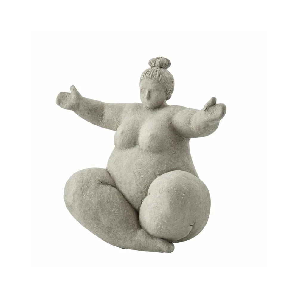 Serafina Arms Out Female Figurine - Grey