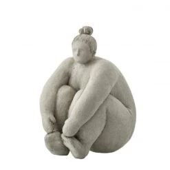 Serafina Sitting Female Figurine - Grey