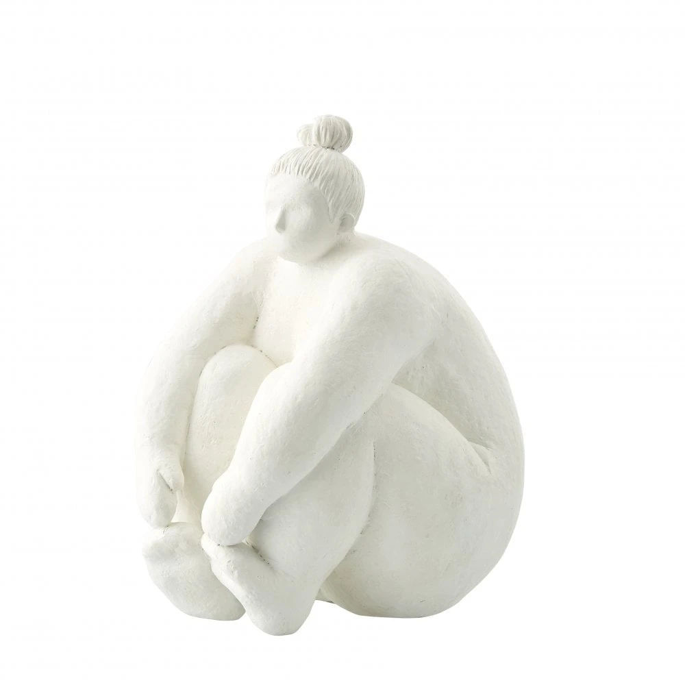 Serafina Sitting Female Figurine - White