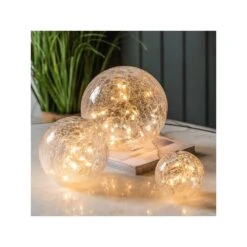 Set Of 3 Crackle Balls - Clear