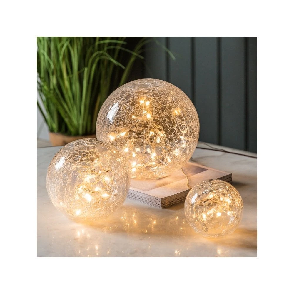 Set Of 3 Crackle Balls - Clear