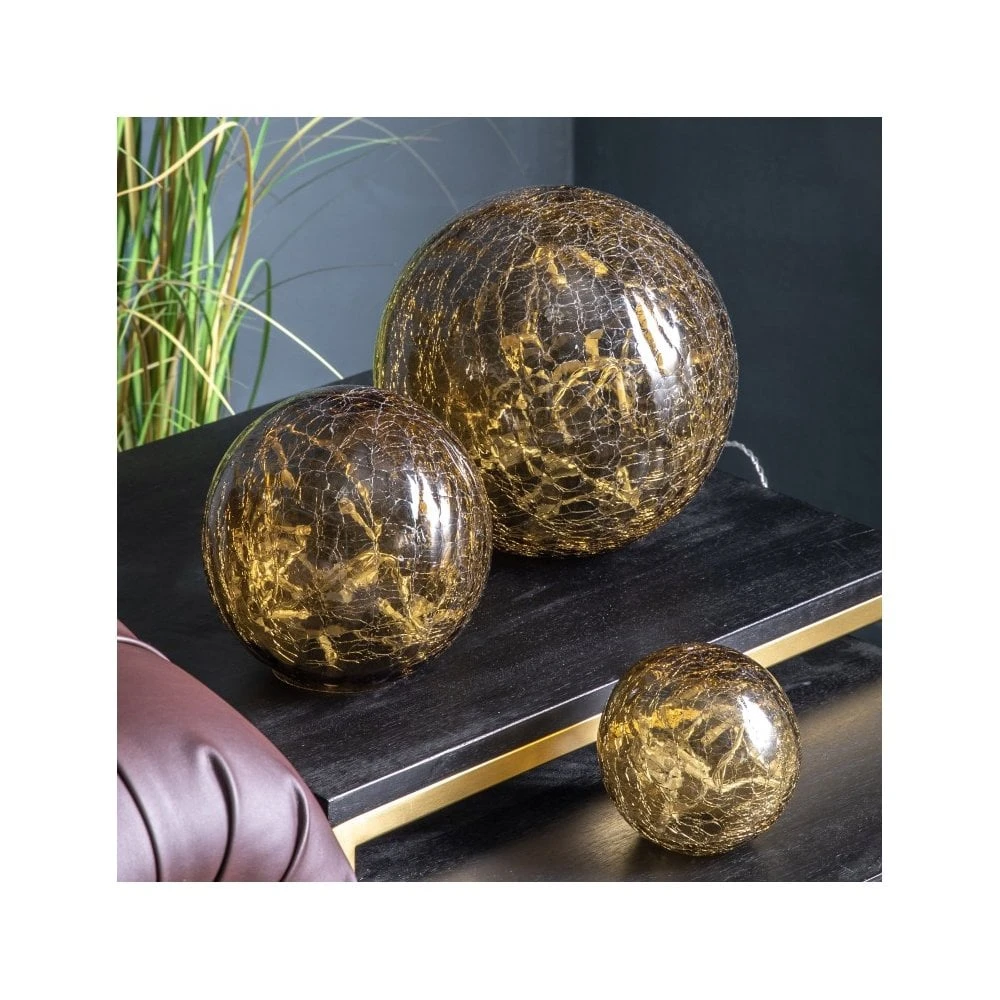Set Of 3 Crackle Balls - Smoke - Image 2