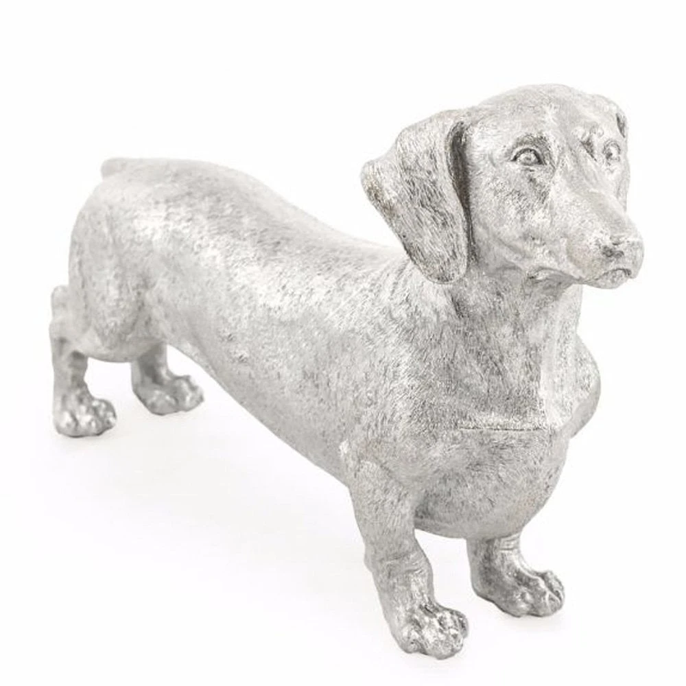 Silver Dachshund Hound Figure