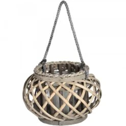 HI Small Wicker Basket Lantern