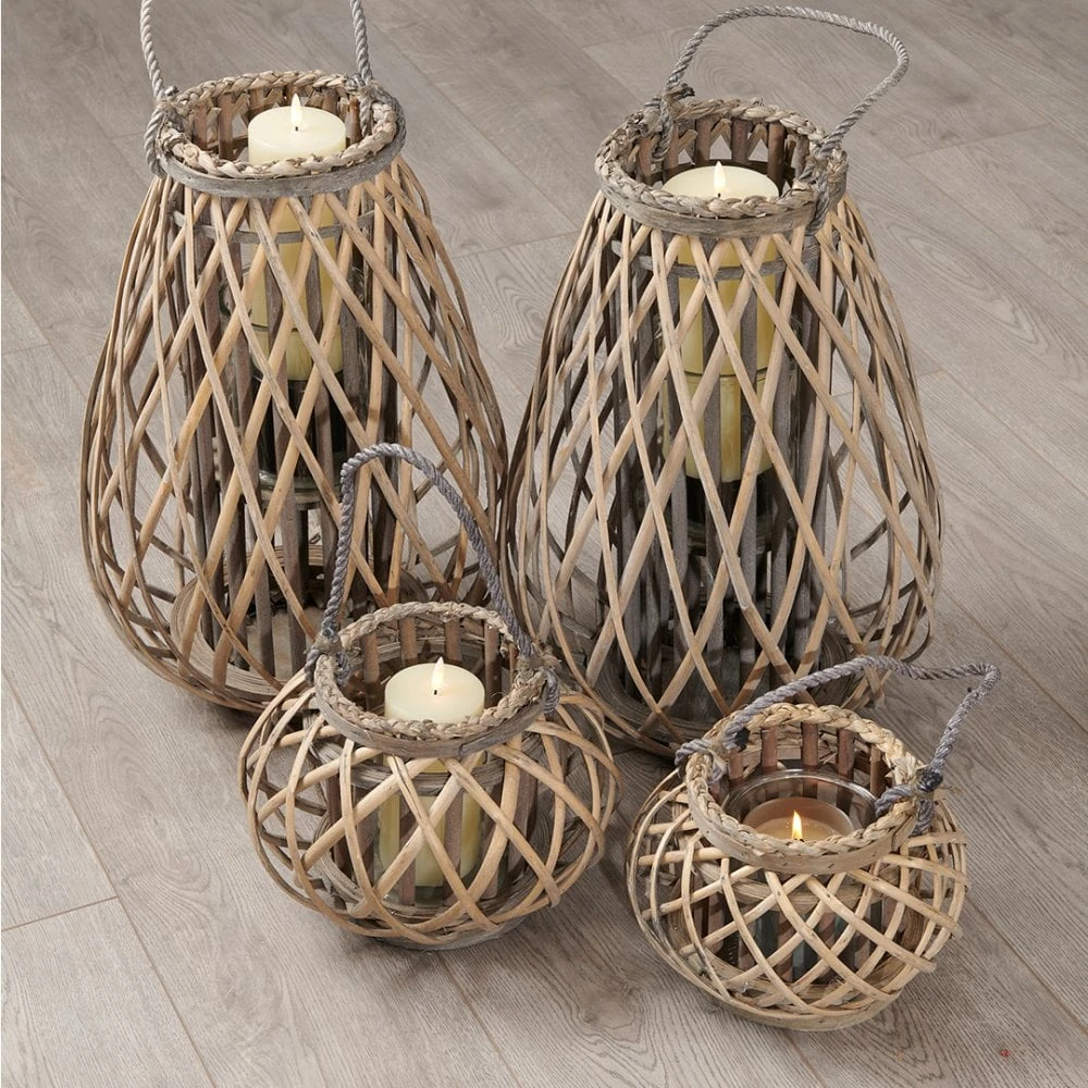 HI Small Wicker Basket Lantern - Image 6