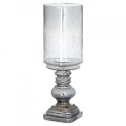 HI Smoked Glass Candle Holder